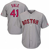 Red Sox 41 Chris Sale Gray Cool Base Jersey Dzhi,baseball caps,new era cap wholesale,wholesale hats